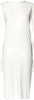 Isabel Benenato Italy. White Cotton Bateau Neckline Sleeveless Dress
