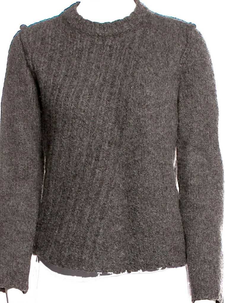 Isabel Benenato Italy. Virgin Wool Charcoal Color Crew Neck Sweater