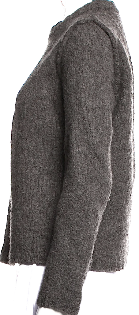 Isabel Benenato Italy. Virgin Wool Charcoal Color Crew Neck Sweater