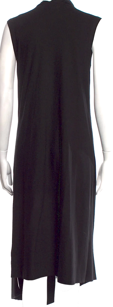 IVAN GRUNDAHL Copenhagen.Black Cotton/Spandex Cowl Neck Midi Length Dress