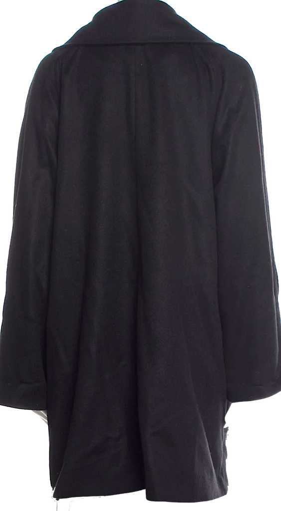 IVAN GRUNDAHL COPENHAGEN. Black Long Mixed Fibers Shawl Collar Car Coat