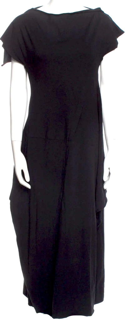 Ivan Grundahl Copenhagen. Black Cotton/Elastane Bateau Neckline Long Dress