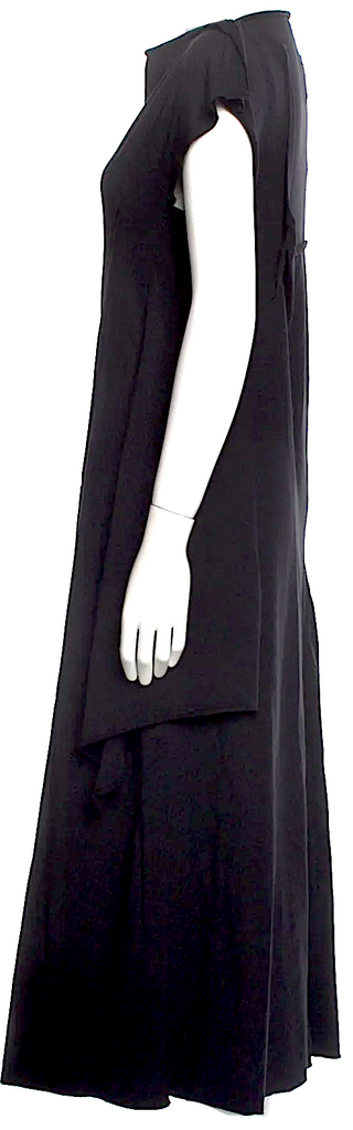 Ivan Grundahl Copenhagen. Black Cotton/Elastane Bateau Neckline Long Dress