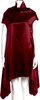 Ivan Grundahl Copenhagen. Burgundy Acetate Blend Fringe Trim Accent Short Sleeve with Mock Neck Dress