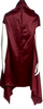 Ivan Grundahl Copenhagen. Burgundy Acetate Blend Fringe Trim Accent Short Sleeve with Mock Neck Dress