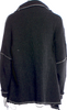 Ivan Grundahl Copenhagen. Black Cotton Contrast Stitching Open Front Sweater