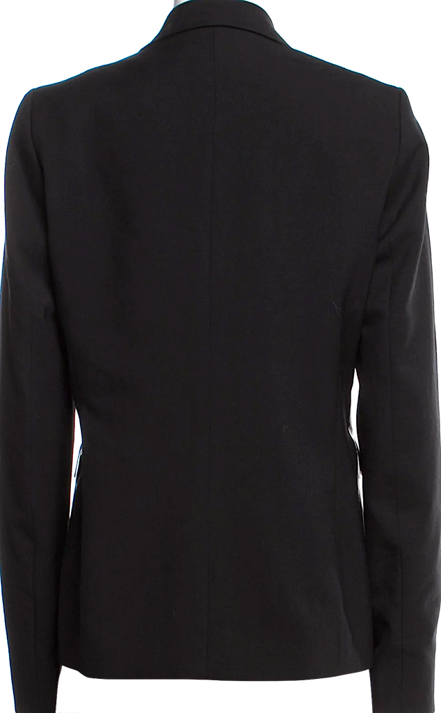 Ivan Grundahl Copenhagen Black Wool Black Leather Trim Accents Blazer