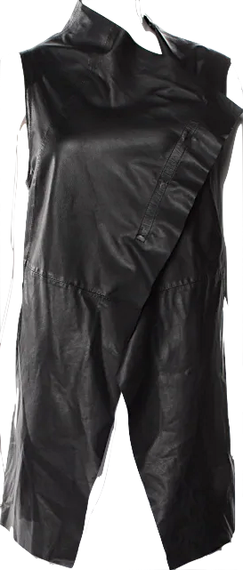 Ivan Grundahl Copenhagen. Black Lambskin Leather Long Tunic/Vest