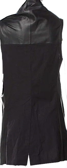 Ivan Grundahl Copenhagen. Black Lambskin Leather Long Tunic/Vest