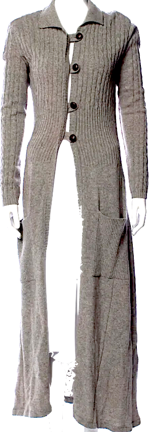 Ivan Grundahl Copenhagen Long Grey Button Front Sweater