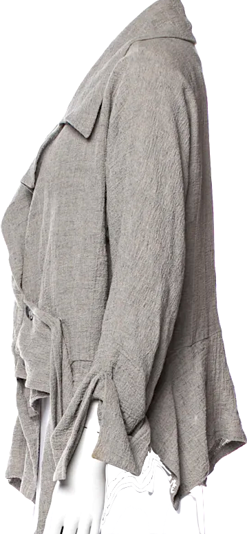 Ivan Grundahl Copenhagen. Neutral Color Linen Blend Asymmetrical Jacket
