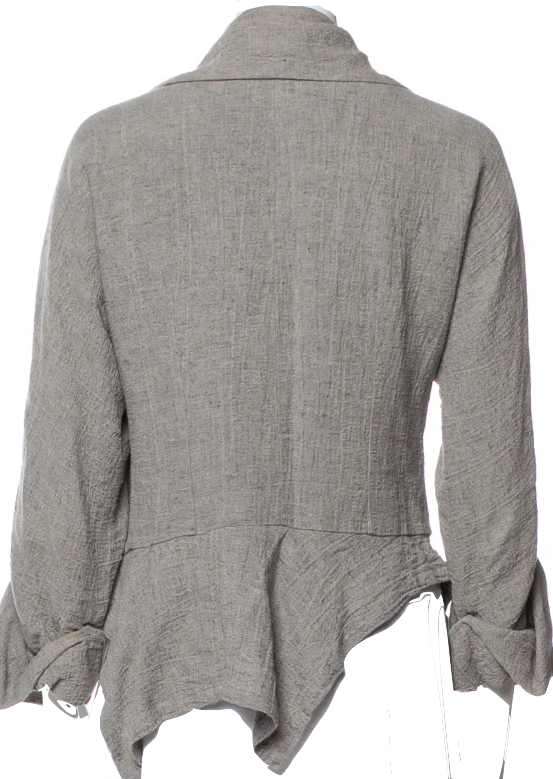 Ivan Grundahl Copenhagen. Neutral Color Linen Blend Asymmetrical Jacket