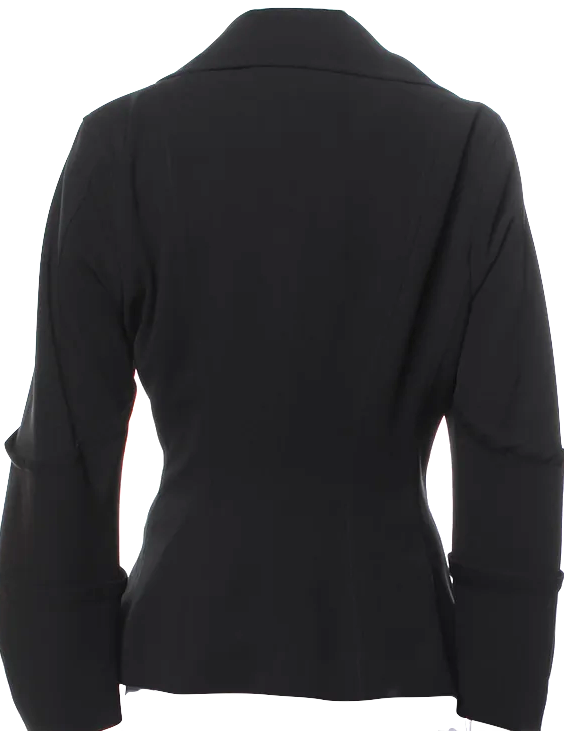 IVAN GRUNDAHL COPENHAGEN. Black Draped Collar Acetate/Viscose Jacket