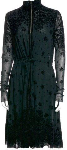 Rundholz Black Label. Black 3/4 Sleeve Polytech Fabric Mini Dress