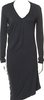 Jil Sander Black Rayon/Spandex V-Neck Midi Length Dress