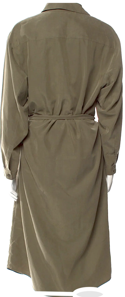La Garçonne Moderne Green Rayon Blend Tie Waist Long Dress