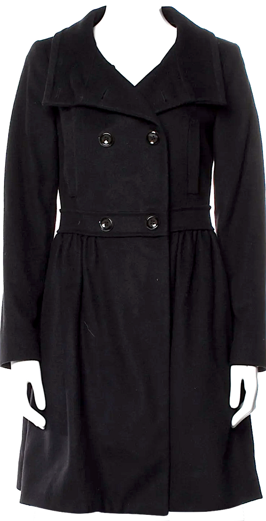 Love Moschino Italy. Black Virgin Wool Peacoat