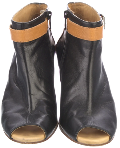 Saint Laurent. Black Fringe Trim Accent Boots SZ 7.5