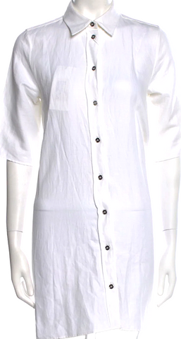 COMME DES GARÇONS JAPAN. GIRL. White Cotton Bateau Neckline Mini Dress