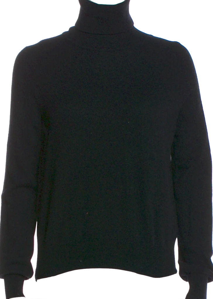 Maison Margiela Paris. MM6. Black Wool Cutout Accent Turtleneck Sweater