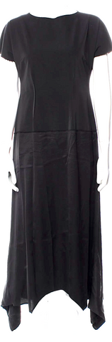 Maison Margiela MM6. Black Bateau Neckline Midi Length Dress