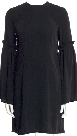 Maison Margiela Paris. MM6. Black Keyhole Accent Crew Neck Long Dress