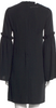 Maison Margiela MM6. Paris. Black Ruffle Accents Bell Sleeve Crew Neck Mini Dress