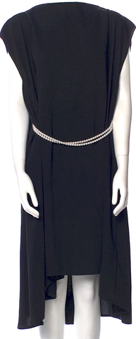 Maison Margiela Paris. MM6. Black Bateau Neckline Long Dress