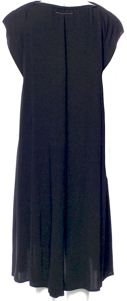 Maison Margiela MM6. Black Bateau Neckline Midi Length Dress