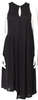 Maison Margiela Paris. MM6. Black Viscose Blend V-Neck Knee-Length Dress