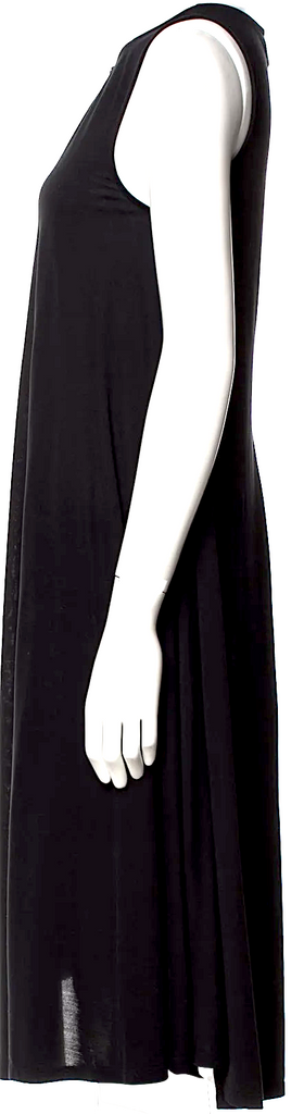 Maison Margiela Paris. MM6. Black Viscose Blend V-Neck Knee-Length Dress