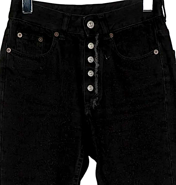 Maison Margiela MM6 Paris. Black Mid-Rise Wide Leg Jeans