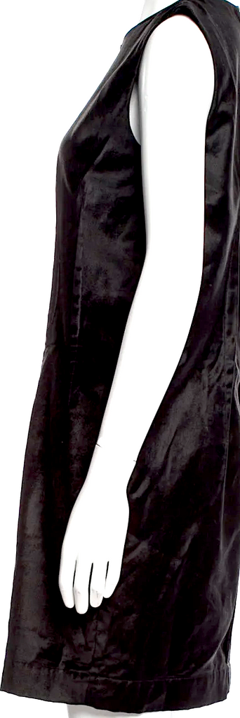 Maison Margiela MM6 Paris. Black Cotton/Modal Blend Crew Neck Mini Dress