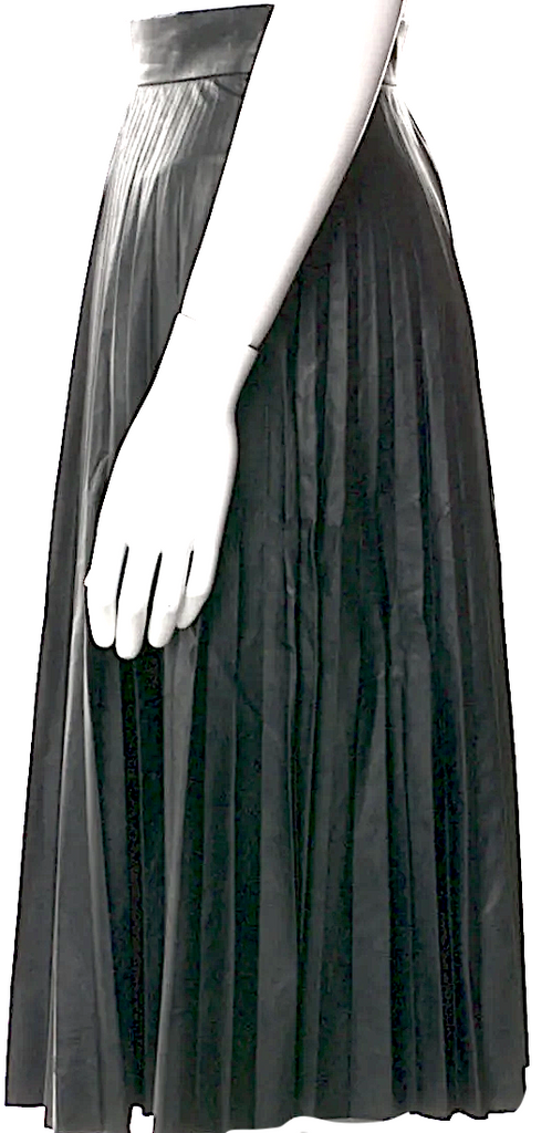 Maison Margiela Paris. MM6. Black Pleated Accents Midi Length Skirt