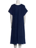 Maison Margiela Paris. MM6. Blue Mohair, Polymaide, Acrylic Blend Short Sleeves Crew Neck Midi Length Dress