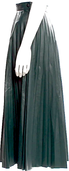 Maison Margiela PARIS. MM6. Viscose/Polyurethane Pleated Accents Midi Length Skirt