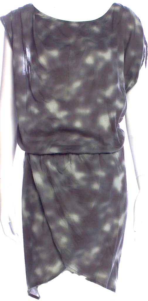 MAISON MARTIN MARGIELA PARIS. Grey Abstract Tie-Dye Print Dress
