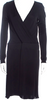 Maison Martin Margiela Paris. Black Viscose/Silk Blend Cut Out Accent Wrap Dress