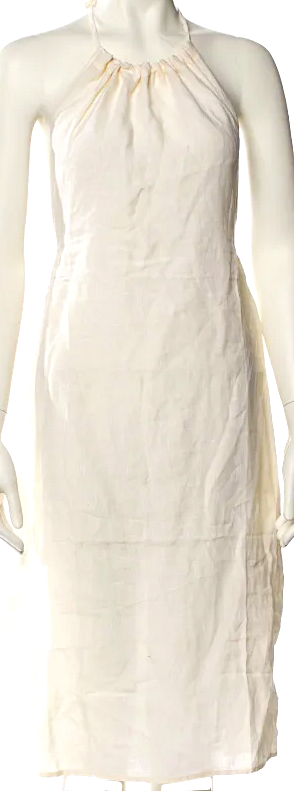 Nili Lotan NY. Cotton/Linen Halterneck Knee-Length Dress