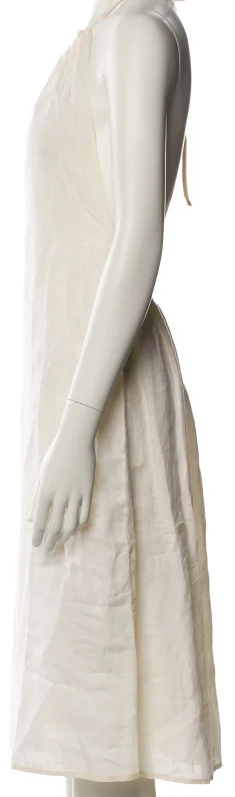 Nili Lotan NY. Cotton/Linen Halterneck Knee-Length Dress