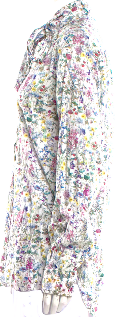 Needles Japan. Cotton Floral Print Mock Neck Blouse