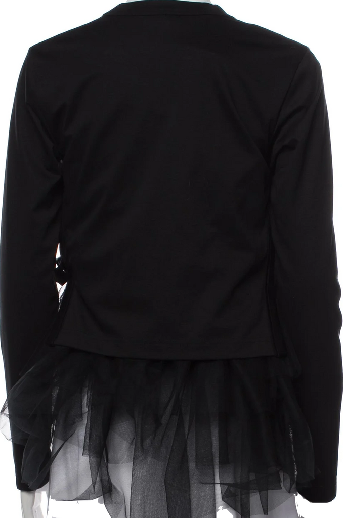 COMME DES GARCONS JAPAN. NEW W/TAGS. Noir Kei Ninomiya Black Crew Neck Long Sleeve Blouse