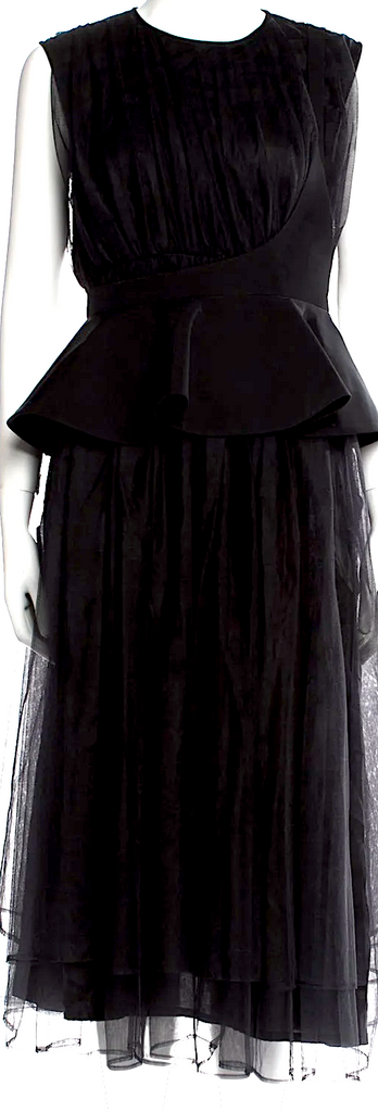 COMME DES GARCONS JAPAN. noir kei ninomiya Black Crew Neck Midi Length Dress