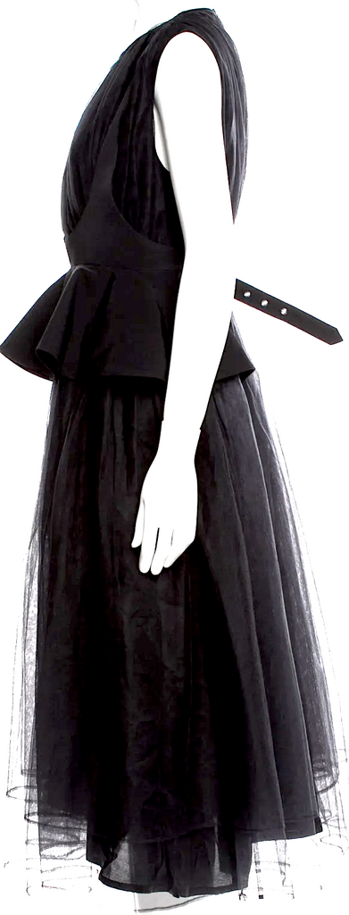 COMME DES GARCONS JAPAN. noir kei ninomiya Black Crew Neck Midi Length Dress