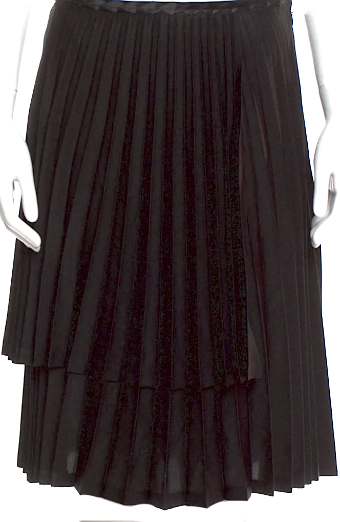 COMME DES GARCONS JAPAN. noir kei ninomiya. Black Pleated Accents Knee-Length Skirt