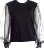 Comme des Garcons Japan noir kei ninomiya Black Crew Neck Semi Sheer Long Sleeve Top