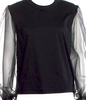 Comme des Garcons Japan noir kei ninomiya Black Crew Neck Semi Sheer Long Sleeve Top