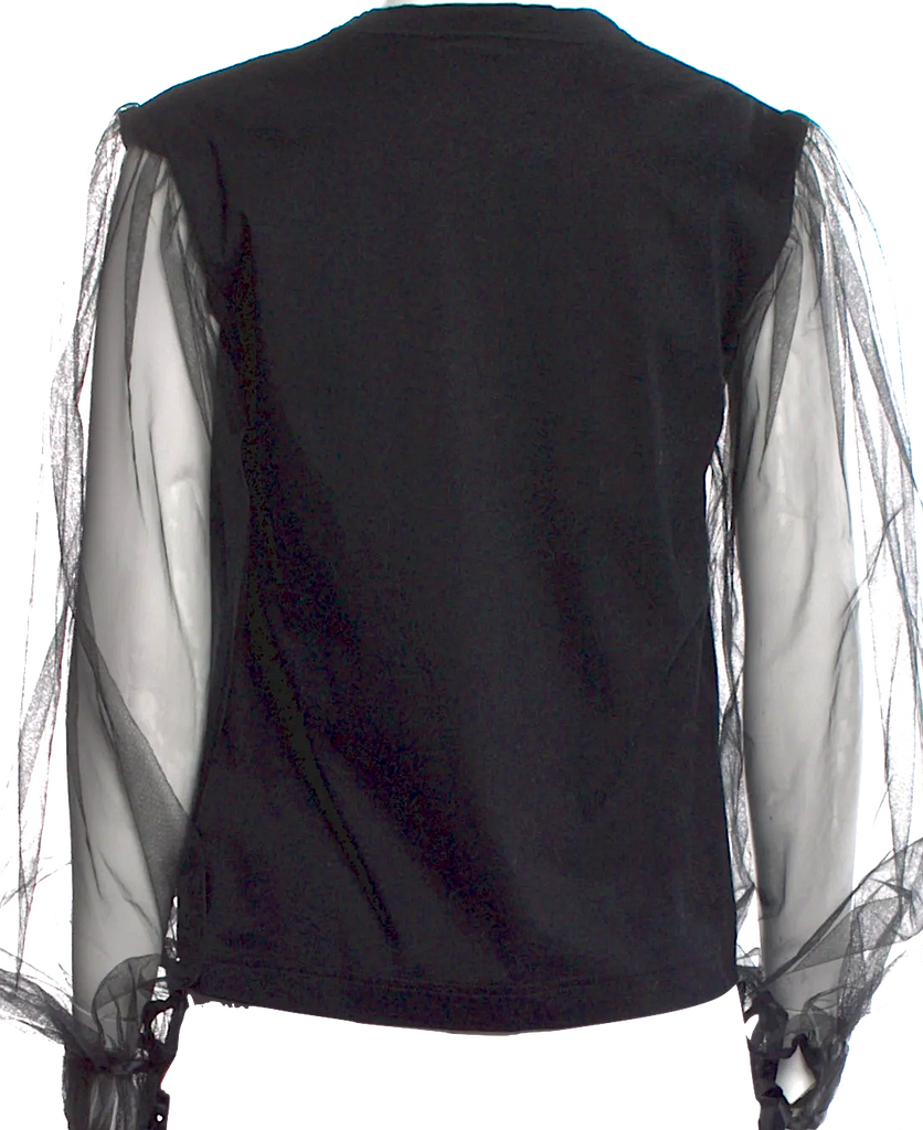 Comme des Garcons Japan noir kei ninomiya Black Crew Neck Semi Sheer Long Sleeve Top