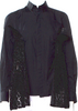 COMME DES GARCONS JAPAN. noir kei ninomiya. Black Cotton/Rayon Printed Long Sleeve Top