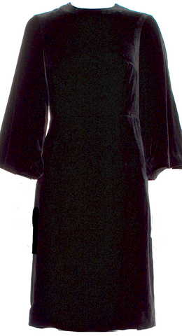 Blumarine Italy. Anna Molinari.  Black Sheer Mesh Blouse with Pink Polka Dots/Ruffle Neckline